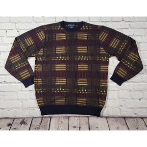 Vintage Northern Isles Mens Vintage Geometric Knit Sweater Multi Color M